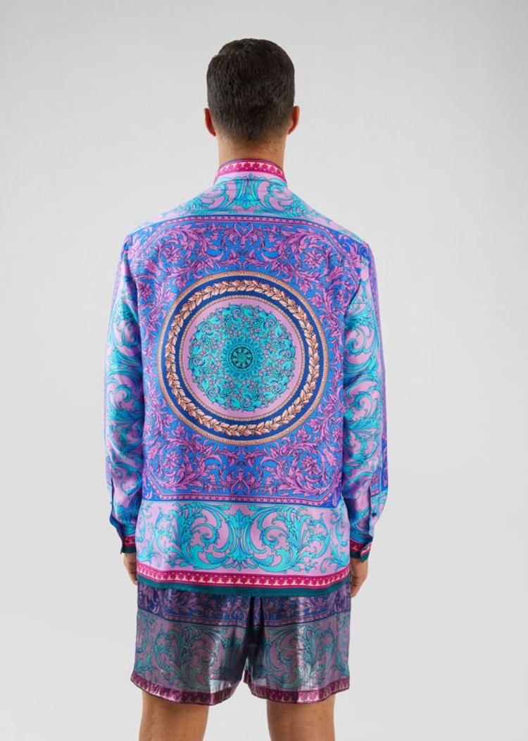 Versace Le Pop Classique Print Silk Twill Shirt πουκαμισα ανδρικα Πολύχρωμο | LHR2JYG