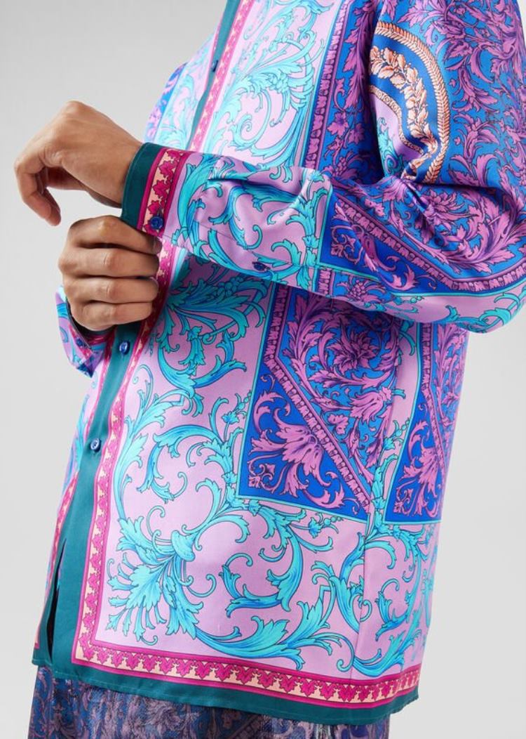 Versace Le Pop Classique Print Silk Twill Shirt πουκαμισα ανδρικα Πολύχρωμο | LHR2JYG