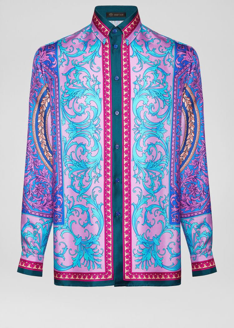 Versace Le Pop Classique Print Silk Twill Shirt πουκαμισα ανδρικα Πολύχρωμο | LHR2JYG