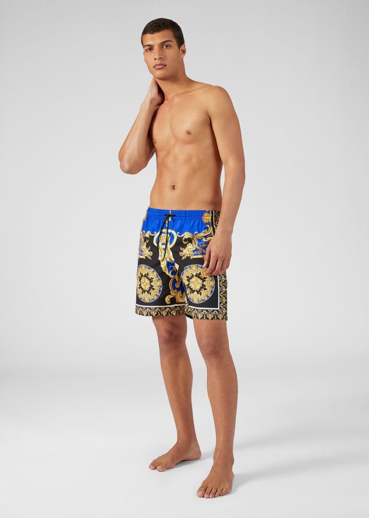 Versace Le Pop Classique Print Swim Trunks μαγιό ανδρικα Πολύχρωμο | Q8SSEAF
