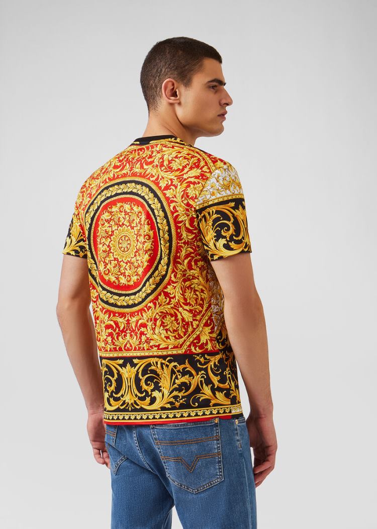 Versace Le Pop Classique Print T Shirt μπλουζακια ανδρικα Πολύχρωμο | TBWMMT4