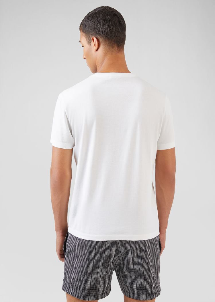 Versace License Plate Logo T Shirt μπλουζακια ανδρικα ασπρα | EVQDKGK