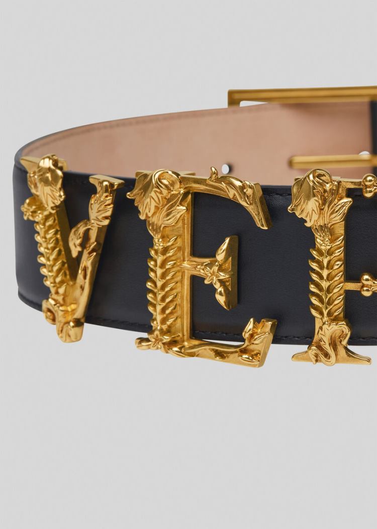 Versace Logo Belt ζωνη γυναικεια μαυρα | TK8K6H9