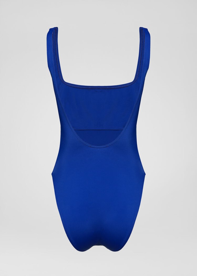 Versace Logo One-Piece Swimsuit μαγιό γυναικεια μπλε | JO3X337