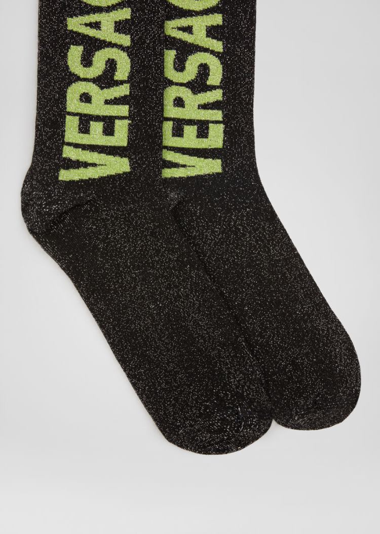 Versace Logo Socks καλτσεσ ανδρικα μαυρα πρασινο | NDSL2RQ