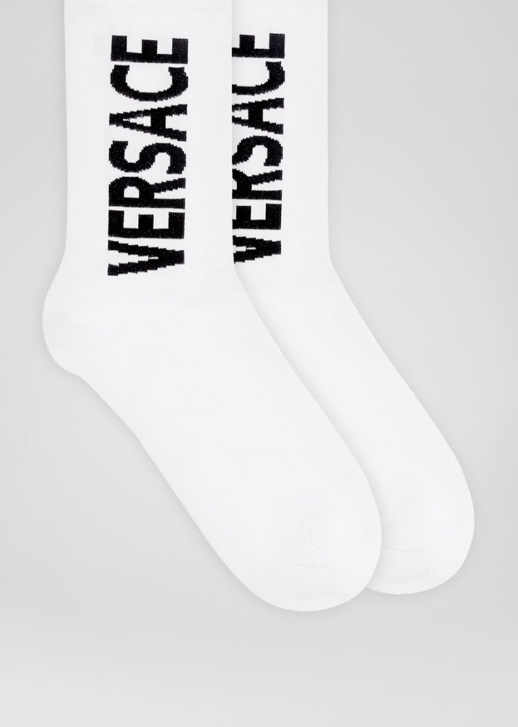 Versace Logo Socks καλτσεσ γυναικεια ασπρα | OWWHY9Z