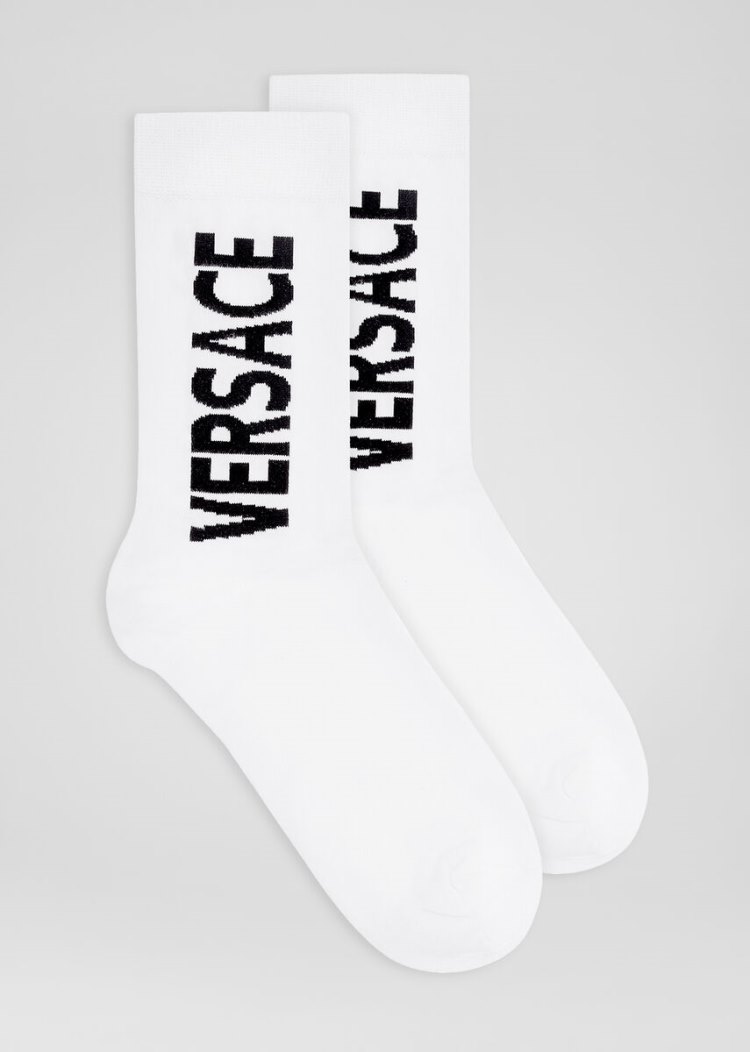 Versace Logo Socks καλτσεσ γυναικεια ασπρα | OWWHY9Z