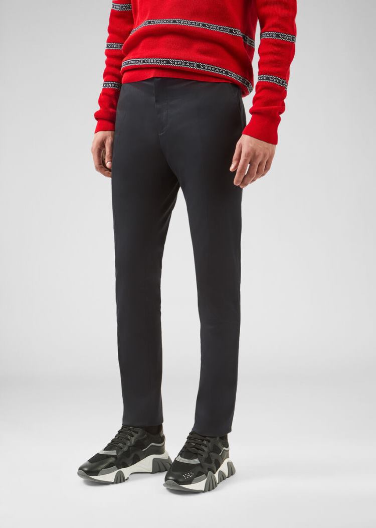 Versace Logo Tab Trousers παντελόνι ανδρικα μαυρα | Q1WCIT6