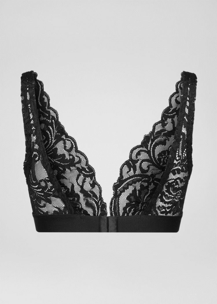 Versace Logo δαντελα Bralette εσωρουχα γυναικεια μαυρα | 7RNSPIY