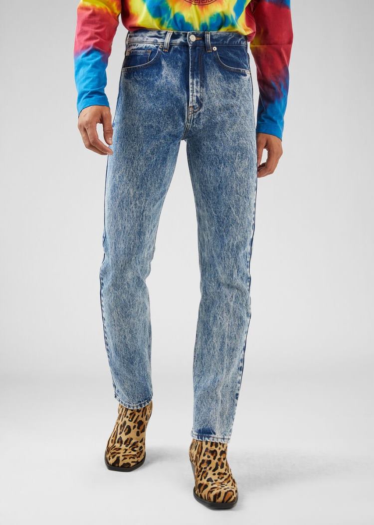 Versace Marble Wash Jeans τζιν παντελονι ανδρικα μπλε | CVLED5L