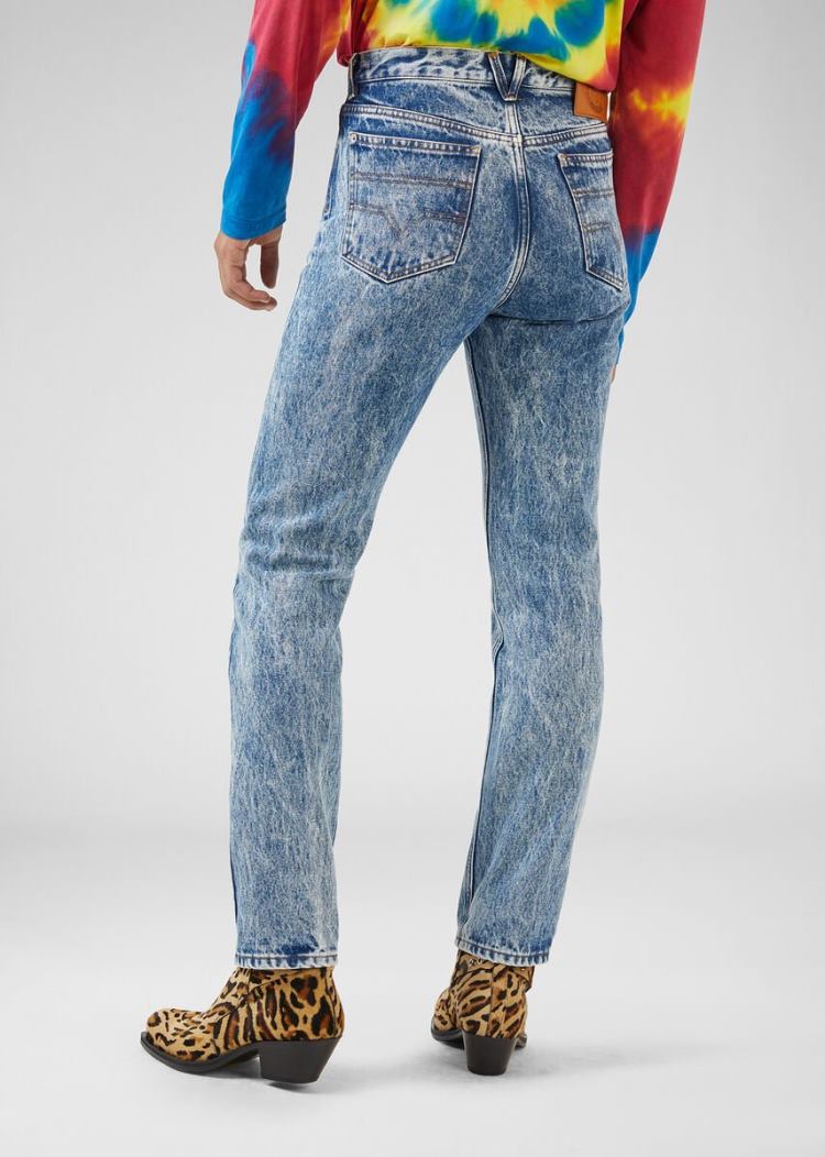 Versace Marble Wash Jeans τζιν παντελονι ανδρικα μπλε | CVLED5L