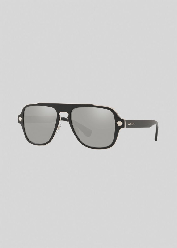 Versace Matte Black Medusa Retro Charm γυαλια ηλιου ανδρικα μαυρα | O9VINUZ