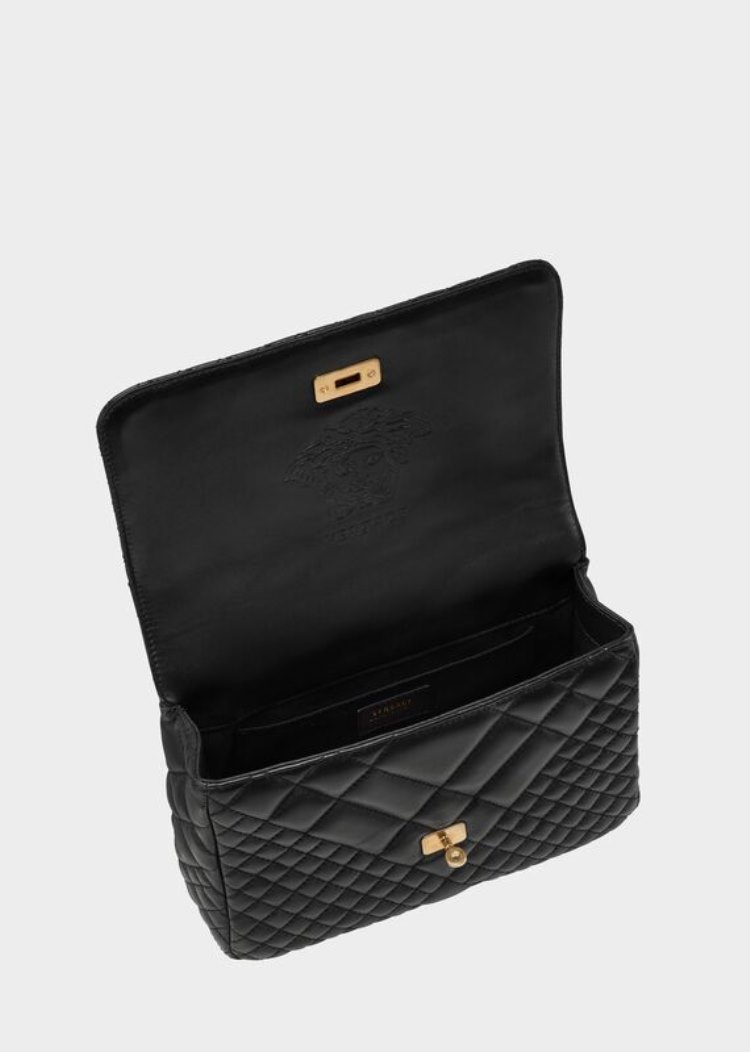 Versace Medium Quilted Icon Shoulder Bag Icon Bag γυναικεια μαυρα | 27SK9DZ