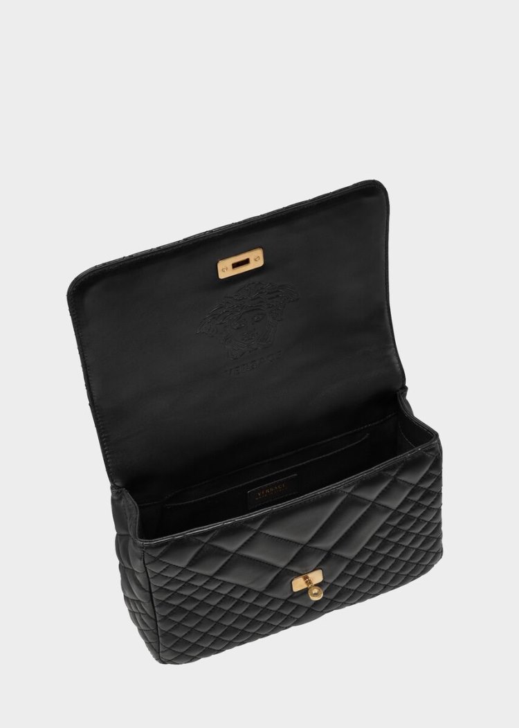 Versace Medium Quilted Icon Shoulder Bag τσάντεσ ώμου γυναικεια μαυρα | NY4U5PL