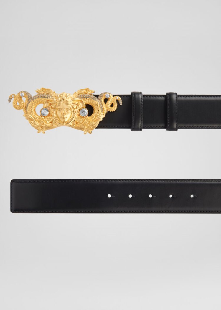 Versace Medusa Accent Belt ζωνη ανδρικα μαυρα | 99MFBQ3