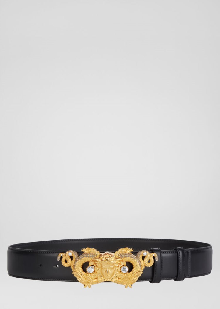 Versace Medusa Accent Belt ζωνη ανδρικα μαυρα | 99MFBQ3