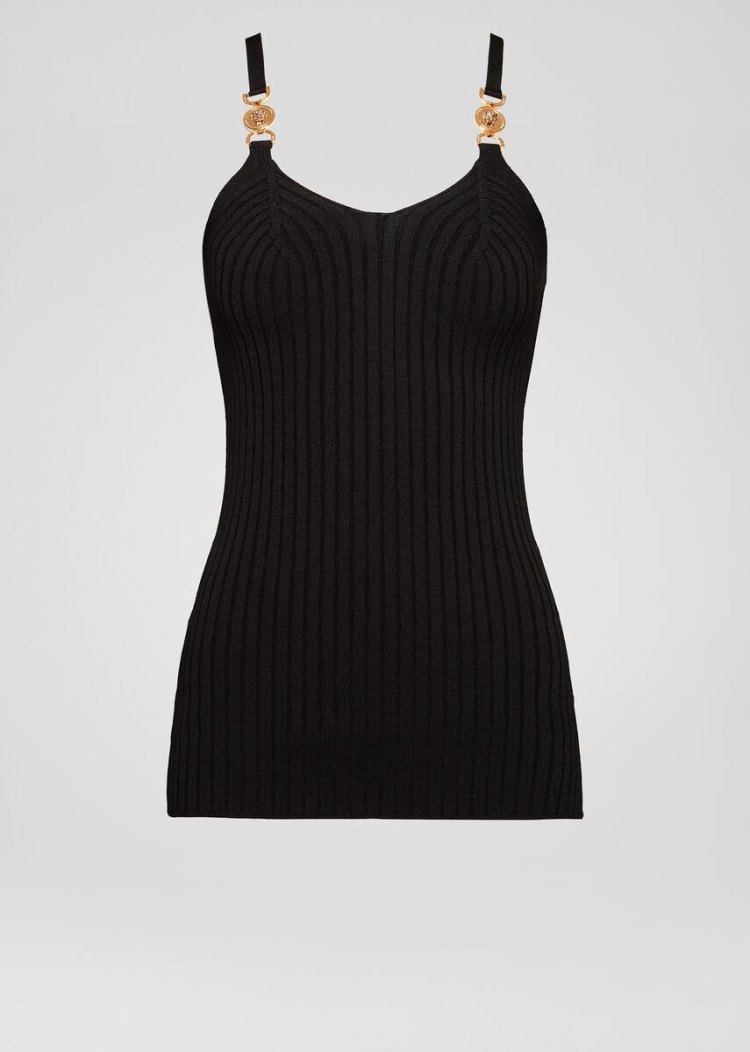 Versace Medusa Accent Knit Top Πουλόβερ γυναικεια μαυρα | B3RNOTR