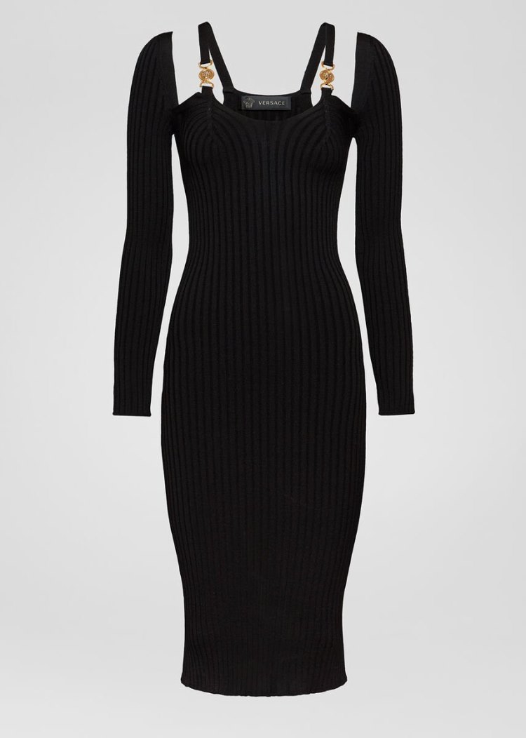 Versace Medusa Accent Knit φορεμα φορεμα γυναικεια μαυρα | DBLDWES