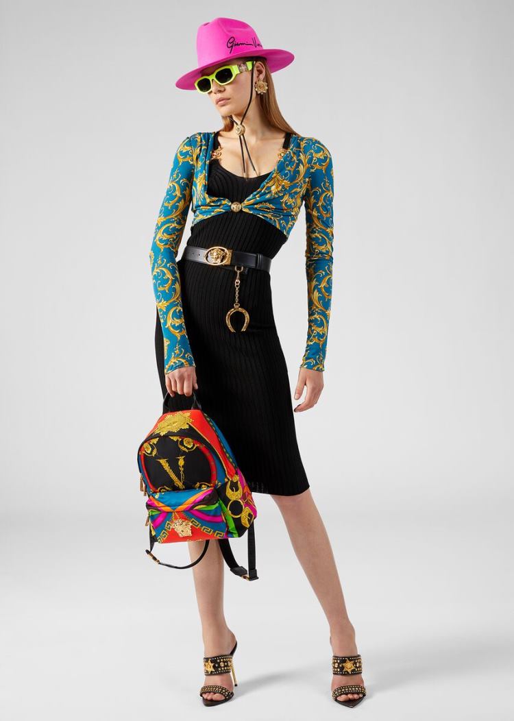 Versace Medusa Accent Knit φορεμα φορεμα γυναικεια μαυρα | ZD98TP7