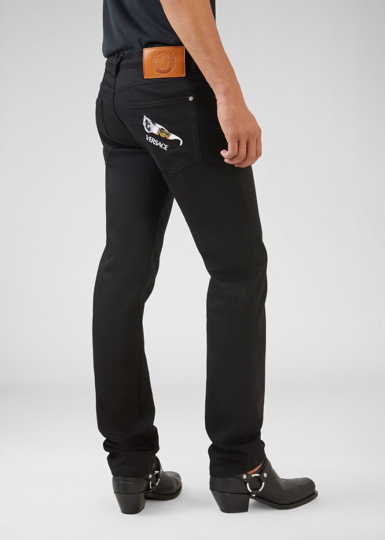 Versace Medusa Biggie Motif Jeans τζιν παντελονι ανδρικα μαυρα | 2P8KBGE