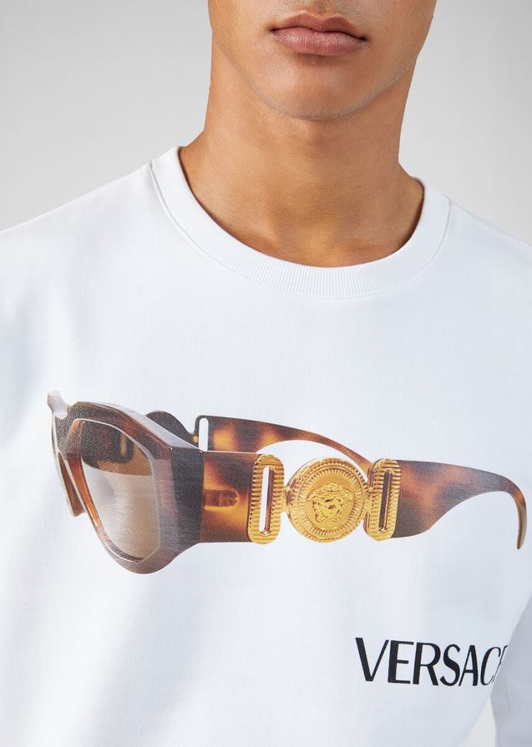 Versace Medusa Biggie Print Sweatshirt Φούτερ ανδρικα ασπρα | C1NXJ40