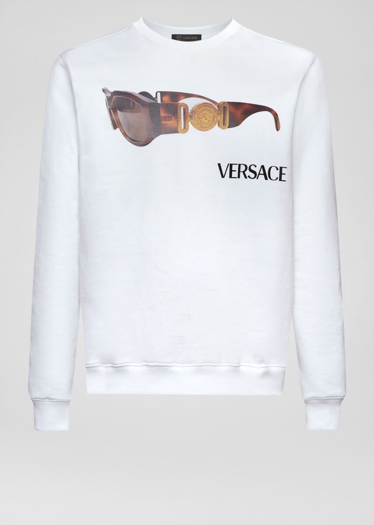 Versace Medusa Biggie Print Sweatshirt Φούτερ ανδρικα ασπρα | C1NXJ40