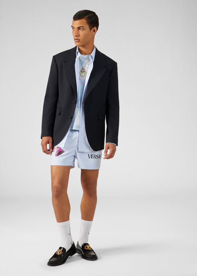 Versace Medusa Biggie Print βαμβακερα Shorts σορτσ ανδρικα Πολύχρωμο | BYKGJCX