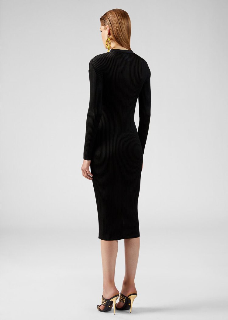 Versace Medusa Button Knit φορεμα φορεμα γυναικεια μαυρα | 1WUAPAQ