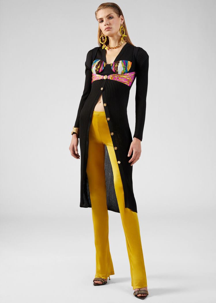 Versace Medusa Button Knit φορεμα φορεμα γυναικεια μαυρα | 1WUAPAQ