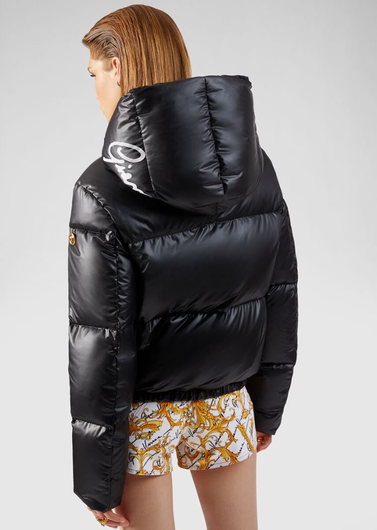 Versace Medusa Button Puffer Jacket μπουφαν γυναικεια μαυρα | N16N3F2
