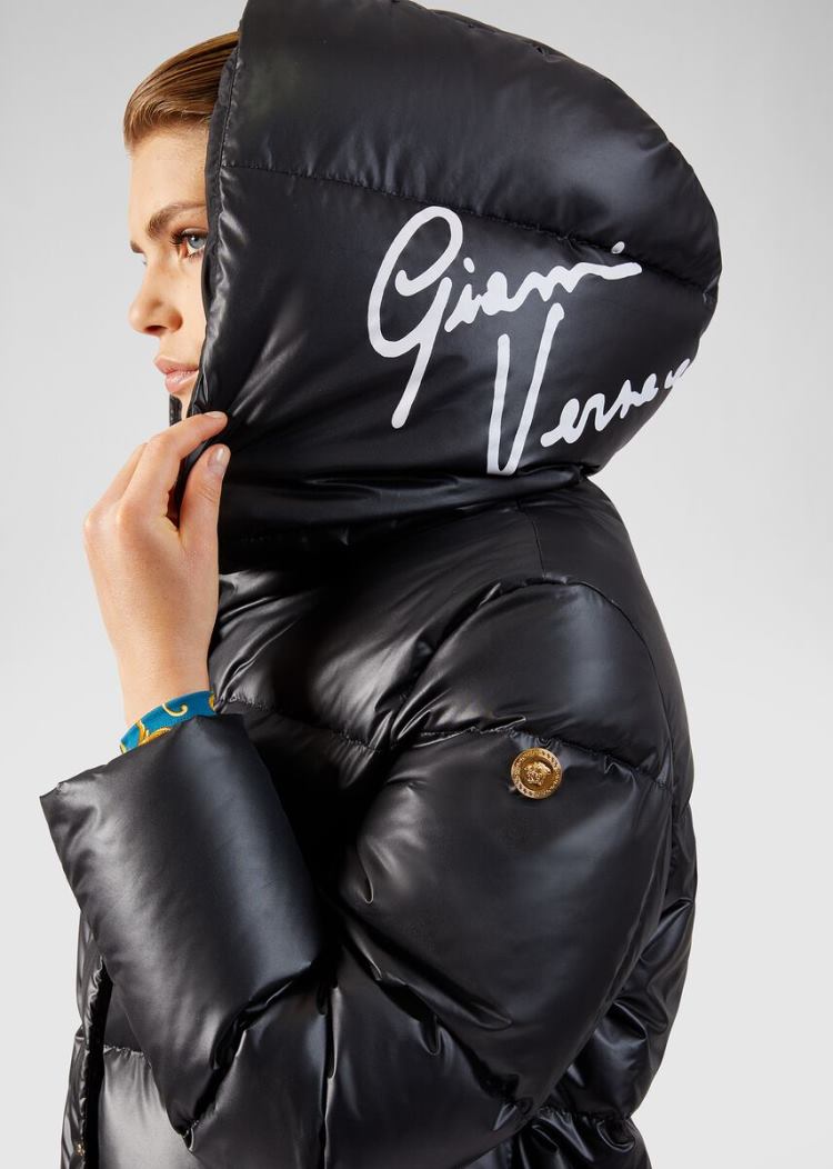 Versace Medusa Button Puffer Jacket μπουφαν γυναικεια μαυρα | N16N3F2