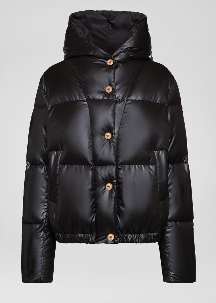Versace Medusa Button Puffer Jacket μπουφαν γυναικεια μαυρα | N16N3F2