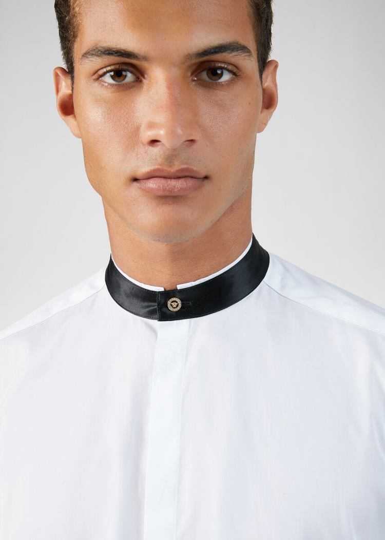 Versace Medusa Button Shirt πουκαμισα ανδρικα ασπρα | TCPC8N3