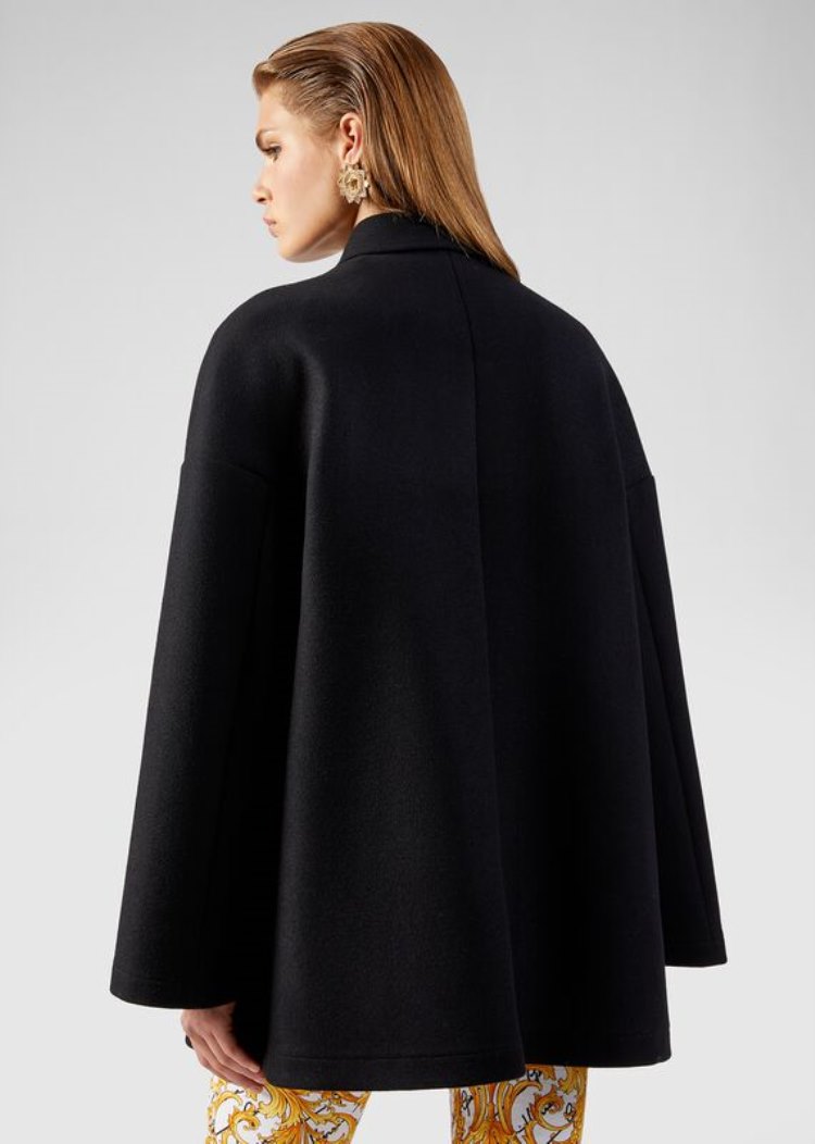 Versace Medusa Button Wool Felt Coat μπουφαν γυναικεια μαυρα | BBKX5ID