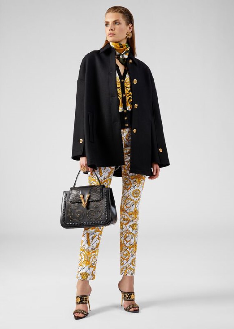 Versace Medusa Button Wool Felt Coat μπουφαν γυναικεια μαυρα | BBKX5ID