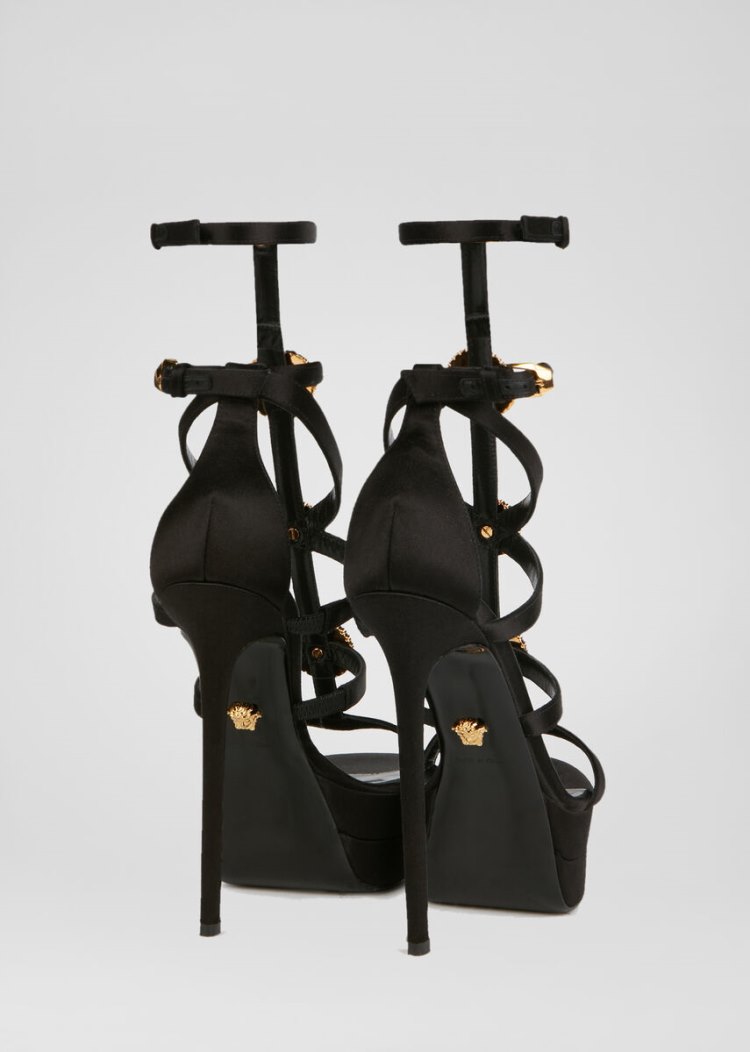 Versace Medusa Cage Sandals σανδαλια γυναικεια μαυρα | 2N1OAP7