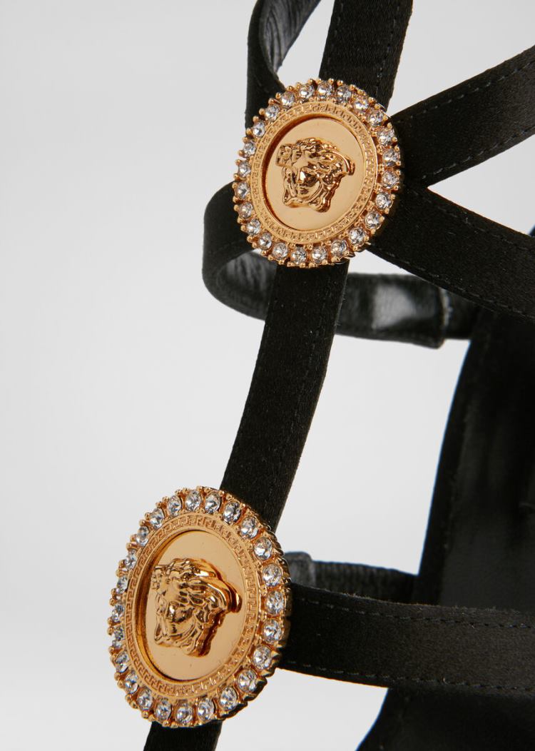 Versace Medusa Cage Sandals σανδαλια γυναικεια μαυρα | 2N1OAP7