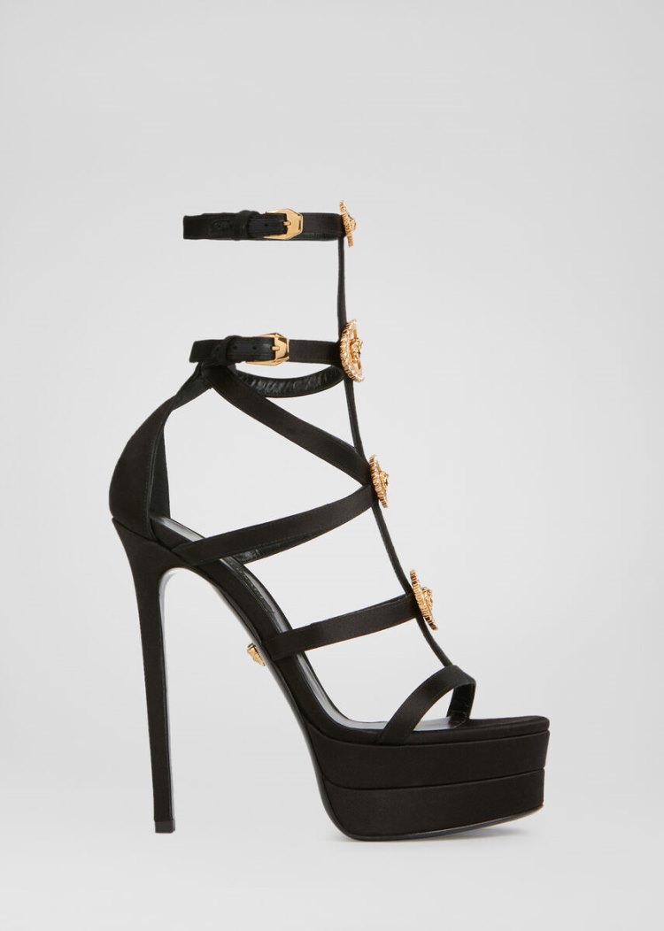Versace Medusa Cage Sandals σανδαλια γυναικεια μαυρα | 2N1OAP7