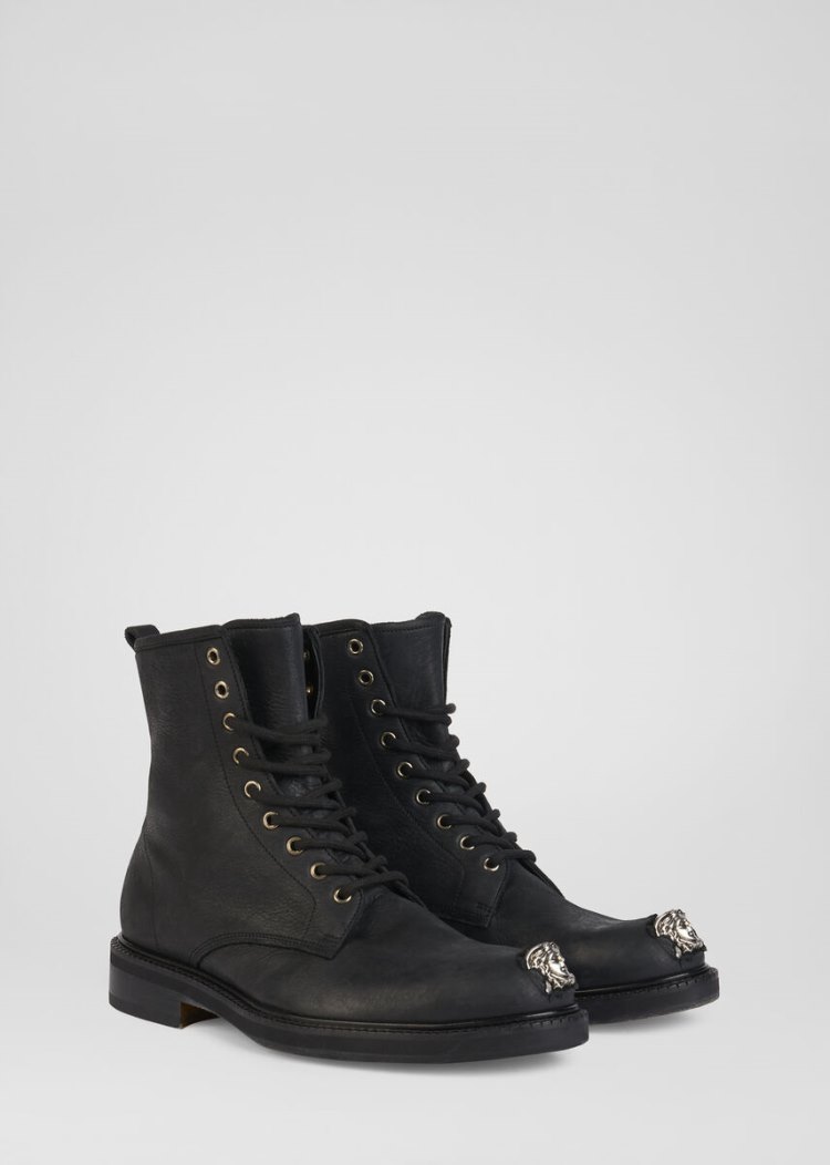 Versace Medusa Combat Boots μποτεσ ανδρικα μαυρα | 17ZUC8U