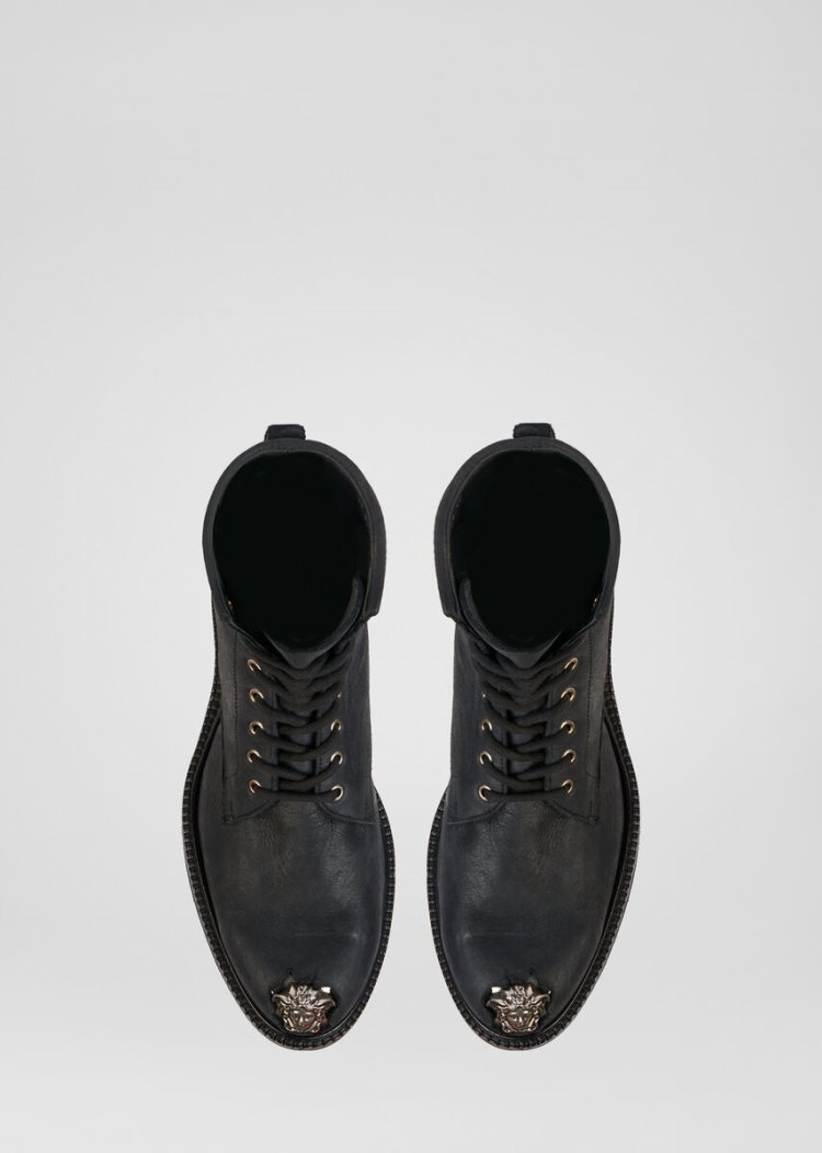Versace Medusa Combat Boots μποτεσ ανδρικα μαυρα | 17ZUC8U