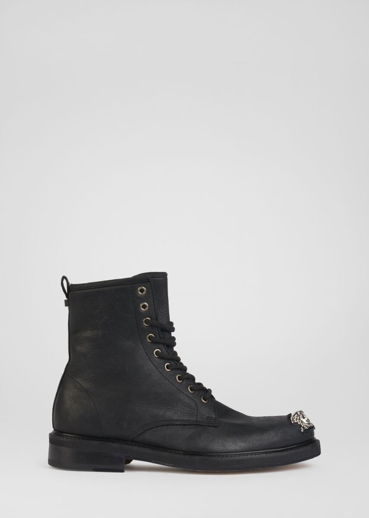 Versace Medusa Combat Boots μποτεσ ανδρικα μαυρα | 17ZUC8U
