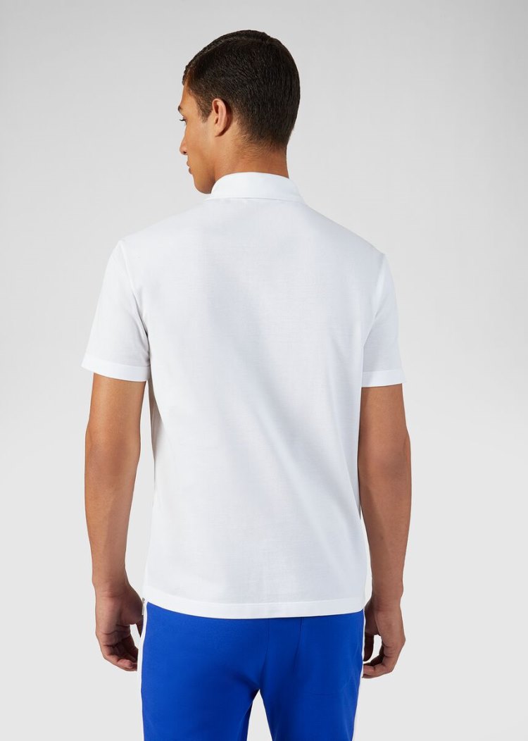 Versace Medusa Embroidered Polo Shirt μπλουζακια πολο ανδρικα ασπρα χρυσο χρωμα | NFJA1JL