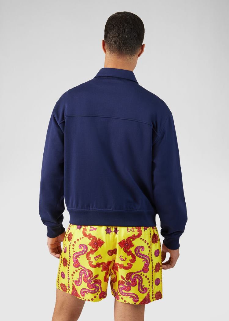 Versace Medusa Embroidered βαμβακερα Jacket μπουφαν ανδρικα μπλε | 239GBK2
