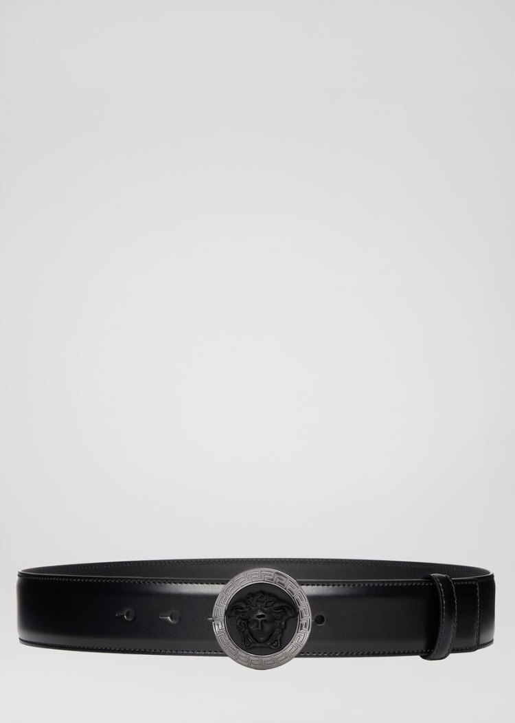 Versace Medusa Greca δερματινα Belt ζωνη ανδρικα μαυρα | 2PWT5HL