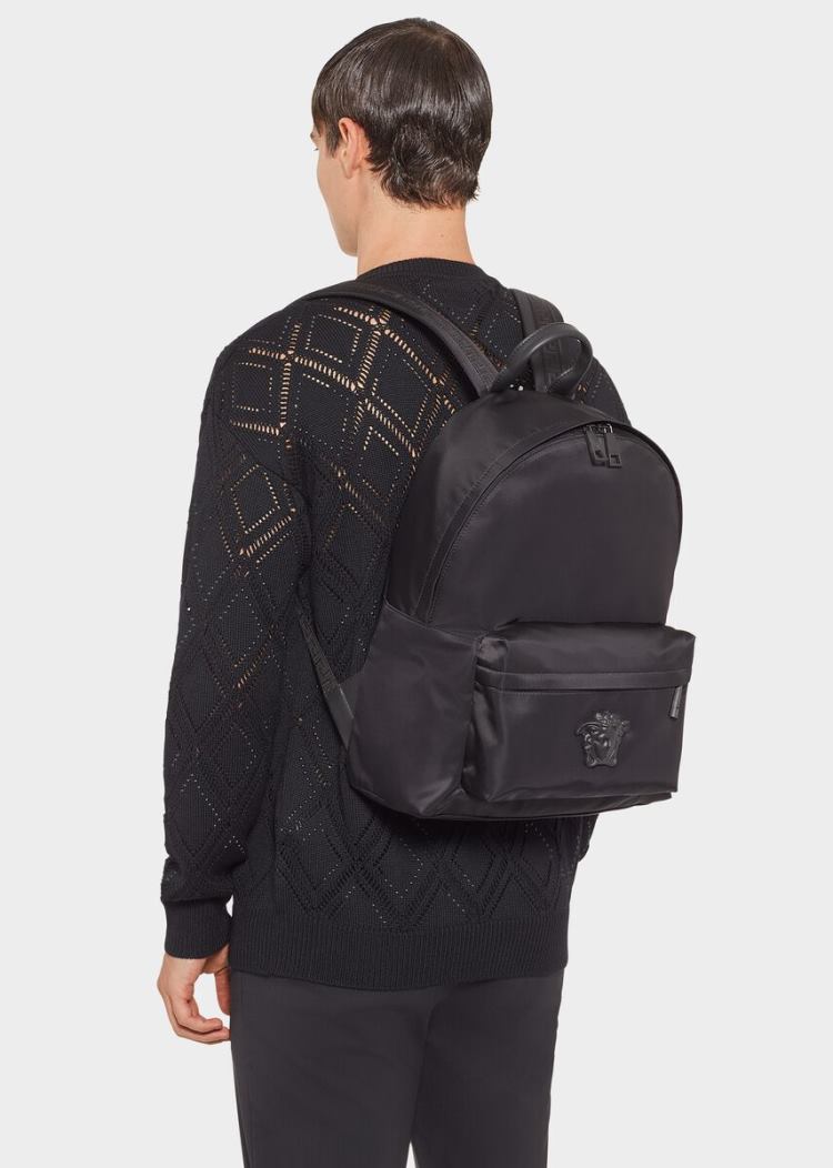 Versace Medusa Head νάιλον Backpack σακιδια πλατησ ανδρικα μαυρα | FLD60MR