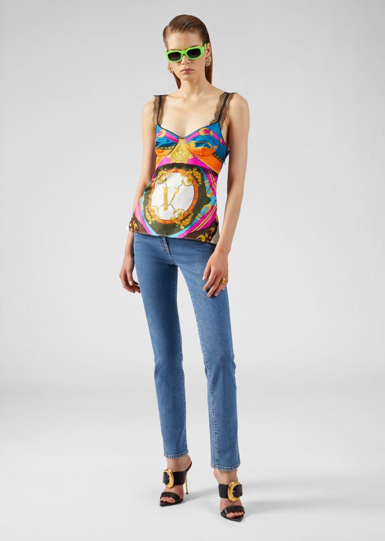 Versace Medusa Jeans τζιν παντελονι γυναικεια ανοιχτο μπλε | L4POFAN