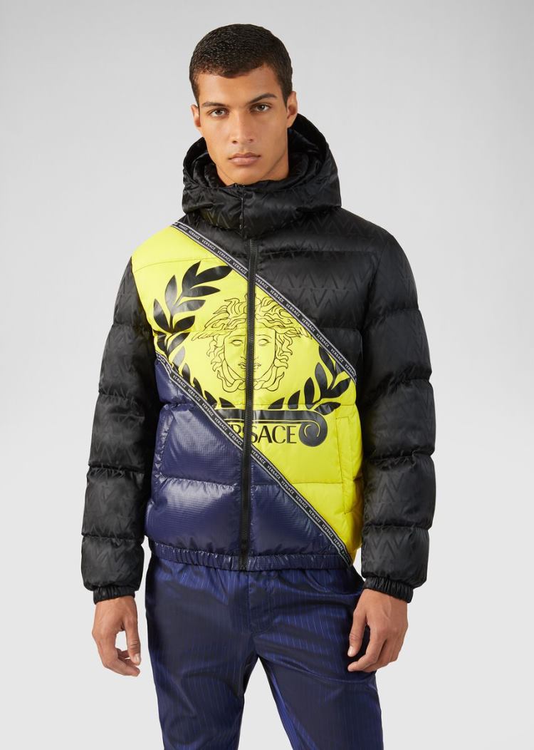 Versace Medusa Logo Puffer Jacket μπουφαν ανδρικα μαυρα | EK6VBLR