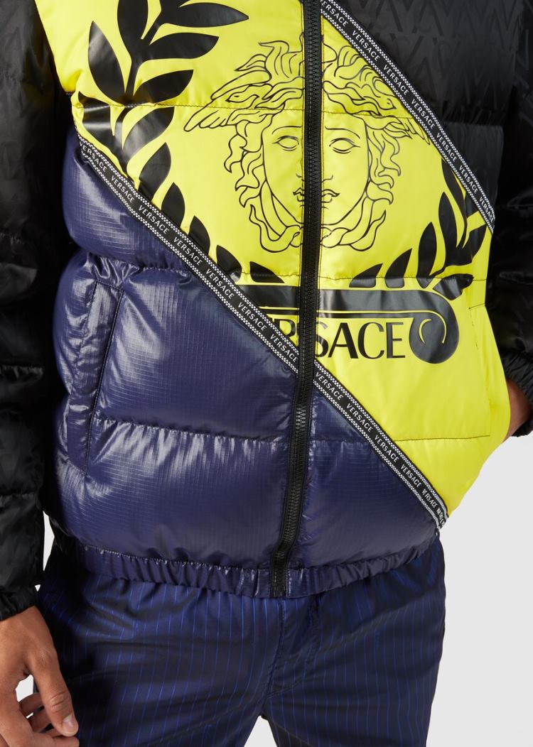 Versace Medusa Logo Puffer Jacket μπουφαν ανδρικα μαυρα | EK6VBLR
