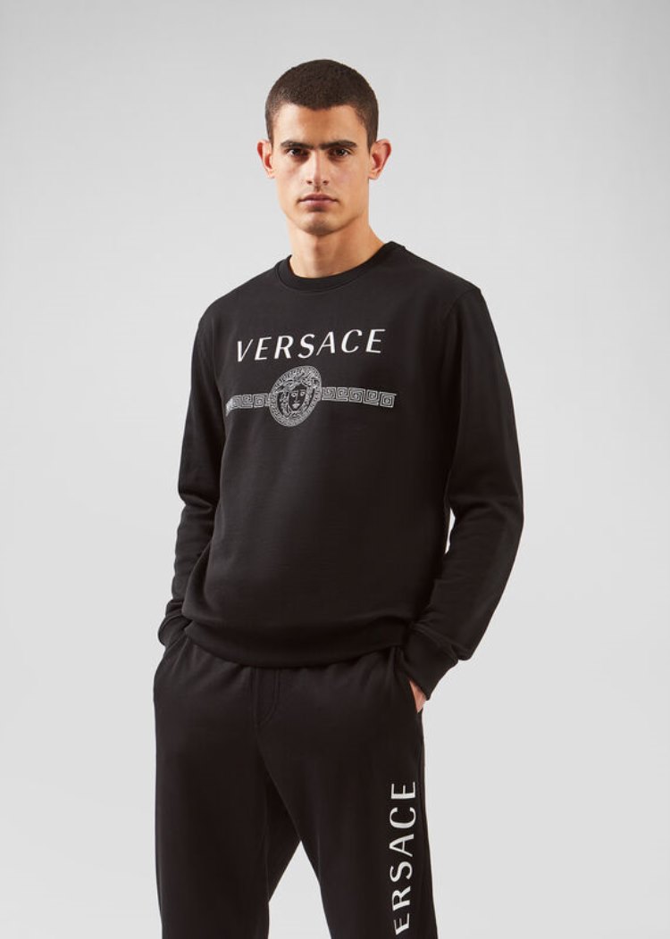 Versace Medusa Logo Sweatshirt Φούτερ ανδρικα μαυρα | 5MA0ITU