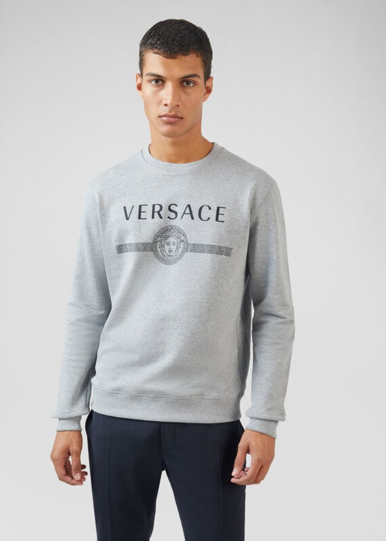 Versace Medusa Logo Sweatshirt Φούτερ ανδρικα γκρι | TK4IP1S